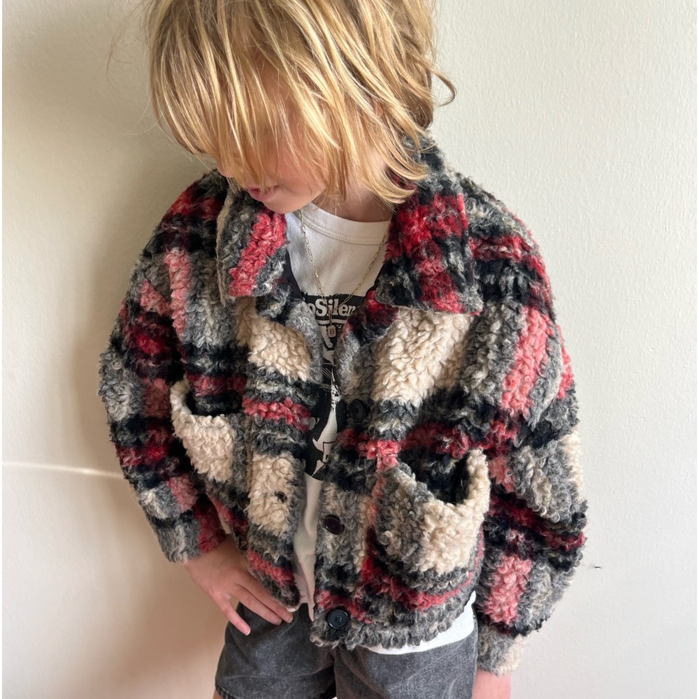 Kids’ Plaid Teddy Bear jacket